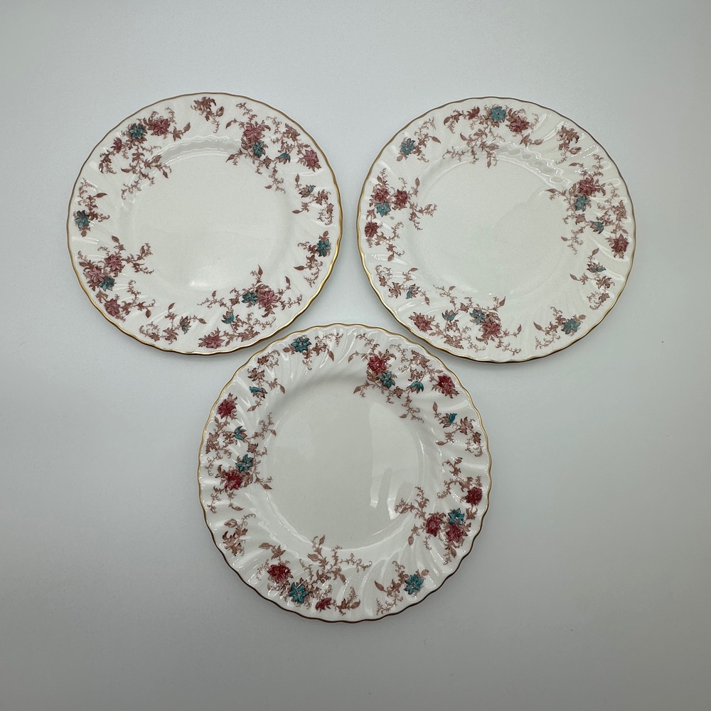 Minton Bone China - Ancestral - 3 set Salad Plates made in England  S-376